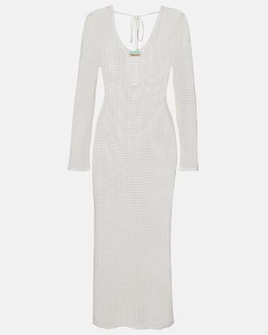 Melissa Odabash Casey Open-Knit Midi Dress - White