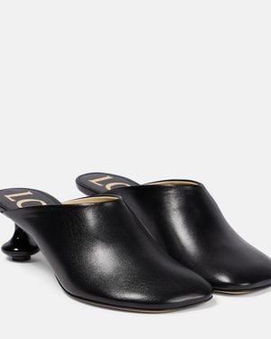 Loewe Toy Sculpted-heel Leather Heeled Mules - Black