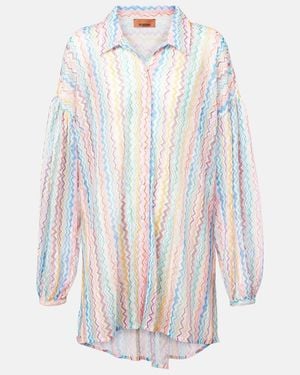 Missoni Zigzag Sheer Oversized Shirt - White