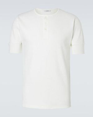 Lemaire Henley-Top Aus Baumwolle Und Leinen - Weiß