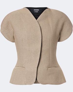 Jacquemus Veste Ovalo En Laine Et Coton - Neutre