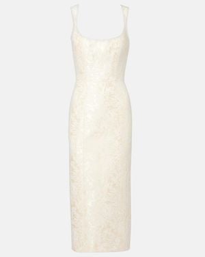 Markarian Numa Velvet Midi Dress - White