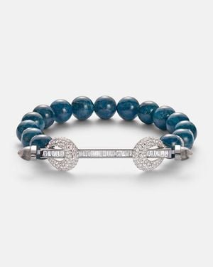 ANANYA Pulsera Chakra De Oro Blanco De 18 Ct Con Diamantes - Azul
