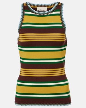ALÉMAIS Clover Knitted Striped Tank Top - Yellow