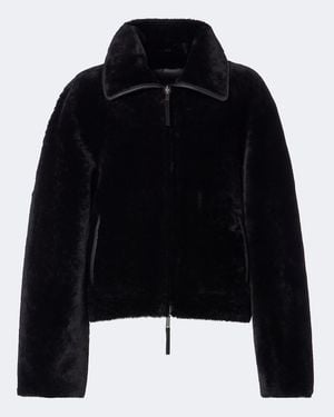 JOSEPH Veste Reversible Kyro En Cuir Et Shearling - Noir