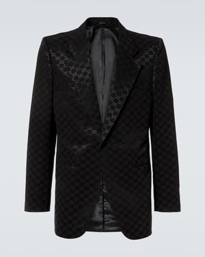 Gucci Gg Cotton Viscose Formal Jacket, Ready-To-Wear - Black