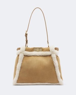 Fendi Borsa A Spalla Peekaboo Medium - Neutro