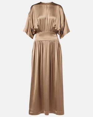 TOTEME Satin Midi Dress - Natural