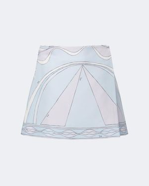PUCCI Iride Silk Twill Miniskirt - Blue