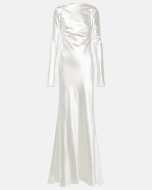 Danielle Frankel Bridal Simone Wool And Silk Satin Gown - Natural
