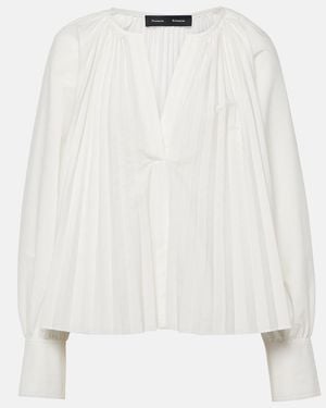 Proenza Schouler Monica Cotton-Blend Poplin Blouse - White