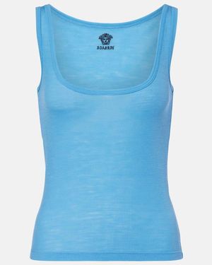 Versace Medusa Virgin Wool Tank Top - Blue