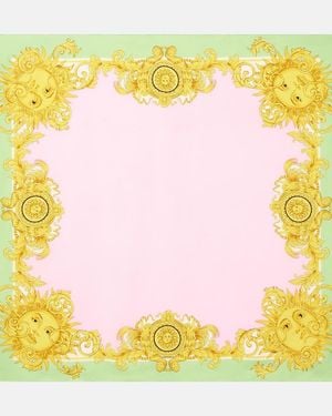 Versace Panuelo De Sarga De Seda Estampado - Amarillo