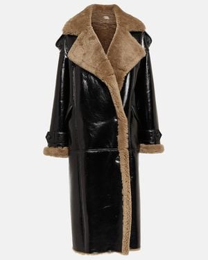 The Mannei Mantel Jordan Aus Leder Mit Shearling - Schwarz