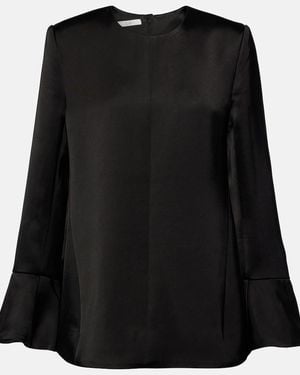 Co. Satin Crepe Blouse - Black