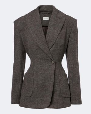 Magda Butrym Double-Breasted Wool And Cashmere-Blend Blazer - Black