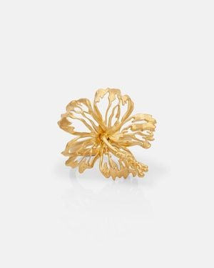 Oscar de la Renta Hibiscus Flower Ring - Metallic
