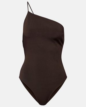 Saint Laurent Body Asimetrico De Saten - Marrón