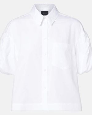 Simone Rocha Cropped Puff Bow Sleeve Shirt - White