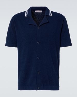 Orlebar Brown Tiernan Cotton-Blend Boucle Shirt - Blue
