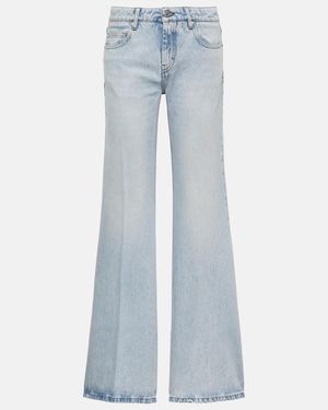Ami Paris Jeans Flared Con Bajo Dividido - Azul