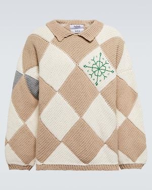 Adish Jacquard Cotton Sweater - Natural