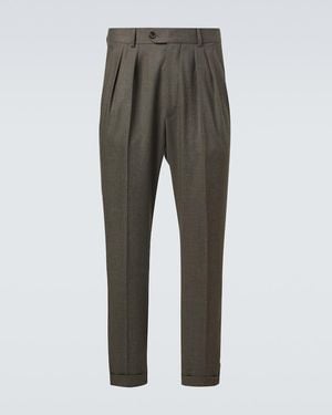 Loro Piana Stafford Virgin Wool Straight Trousers - Grey