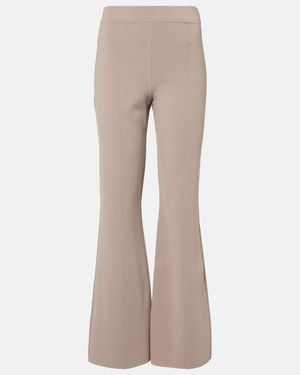 JOSEPH Milano High-Rise Flared Trousers - Natural