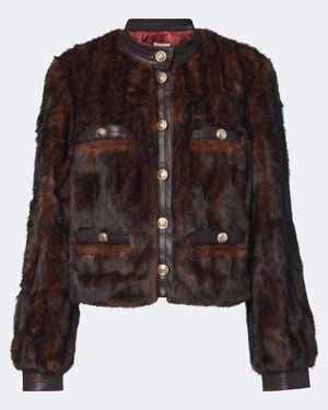 RIXO London Veste Courte Jina - Marron