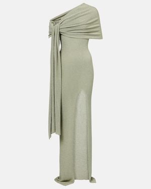 AYA MUSE Draped One-Shoulder Maxi Dress - Green