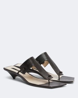 Christen Edge Snake-Effect Leather Mules - White