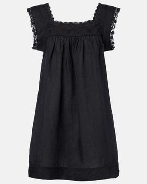 Doen Almadia Lace-Trimmed Ramie Minidress - Black
