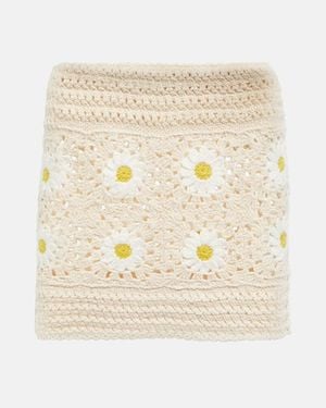 Alanui Daisy Crocheted Miniskirt - Natural