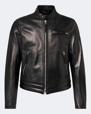 Tom Ford Leather Biker Jacket - Black