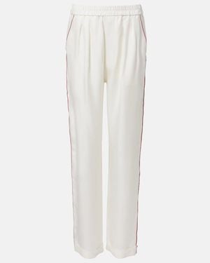 Tom Ford Pantalon De Pijama En Sarga De Seda - Blanco