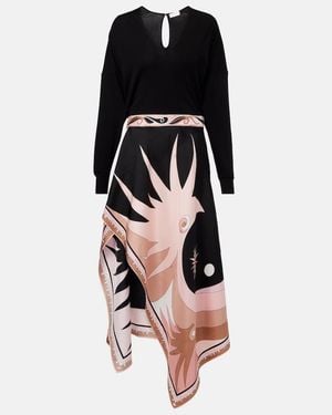 PUCCI Stella Knitted Silk-Blend Midi Dress - Black