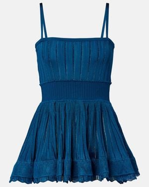 Alaïa Ribbed-Knit Top - Blue