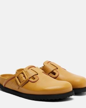 Birkenstock Boston Leather Clogs - Yellow
