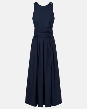 Max Mara Ussita Cotton Poplin Midi Dress - Blue