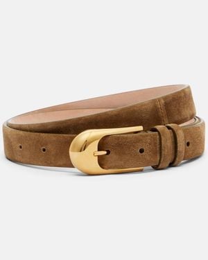KHAITE Dome Suede Belt - Brown