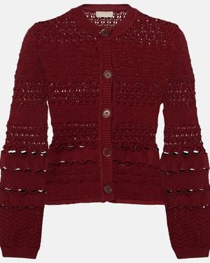 Elie Saab Crochet Cardigan - Red