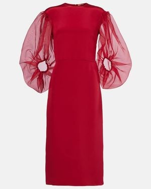 Altuzarra Danielle Silk Cady Midi Dress - Red