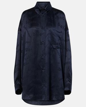 Balenciaga Cocoon Silk Shirt - Blue
