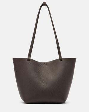 The Row Park Medium Leather Tote Bag - Brown