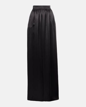 Dolce & Gabbana Silk Satin Maxi Skirt - Black