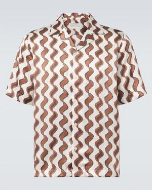 Frescobol Carioca Roberto Printed Silk Bowling Shirt - Multicolour