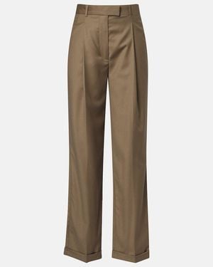 The Row Sorina High-Rise Virgin Wool Trousers - Natural