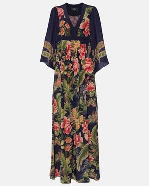 Etro Floral Silk Crepe De Chine Maxi Dress - Multicolor