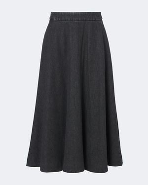 Max Mara Denim Midi Skirt - Black