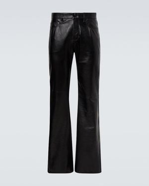 Acne Studios Leather Flared Trousers - Black
